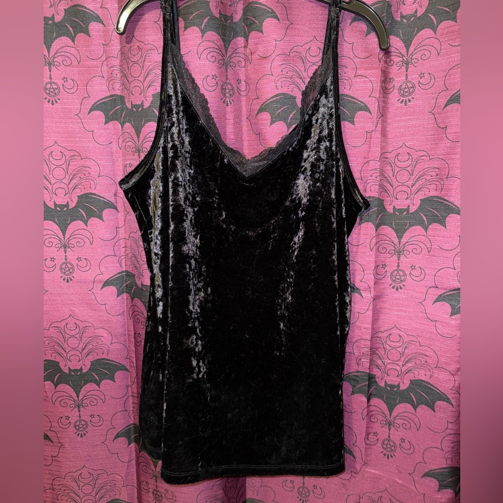 Torrid Velvet Lace Trim V-Neck Cami
